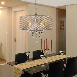 Lustre en métal peint en cristal de tambour contemporain moderne