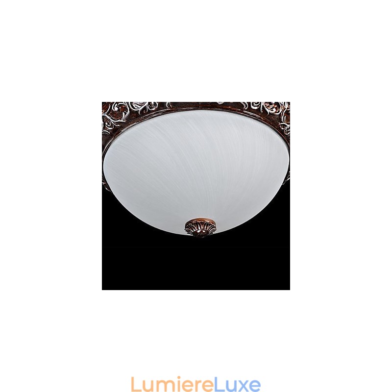 Plafonnier en verre, résine, sculpture argentée, style européen classique