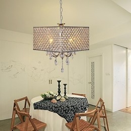 Lustre en métal peint en cristal de tambour contemporain moderne
