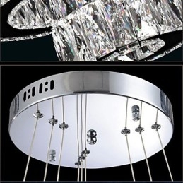 Lustre en cristal K9 à anneaux simples, luminaires de plafond d'intérieur modernes de grande taille