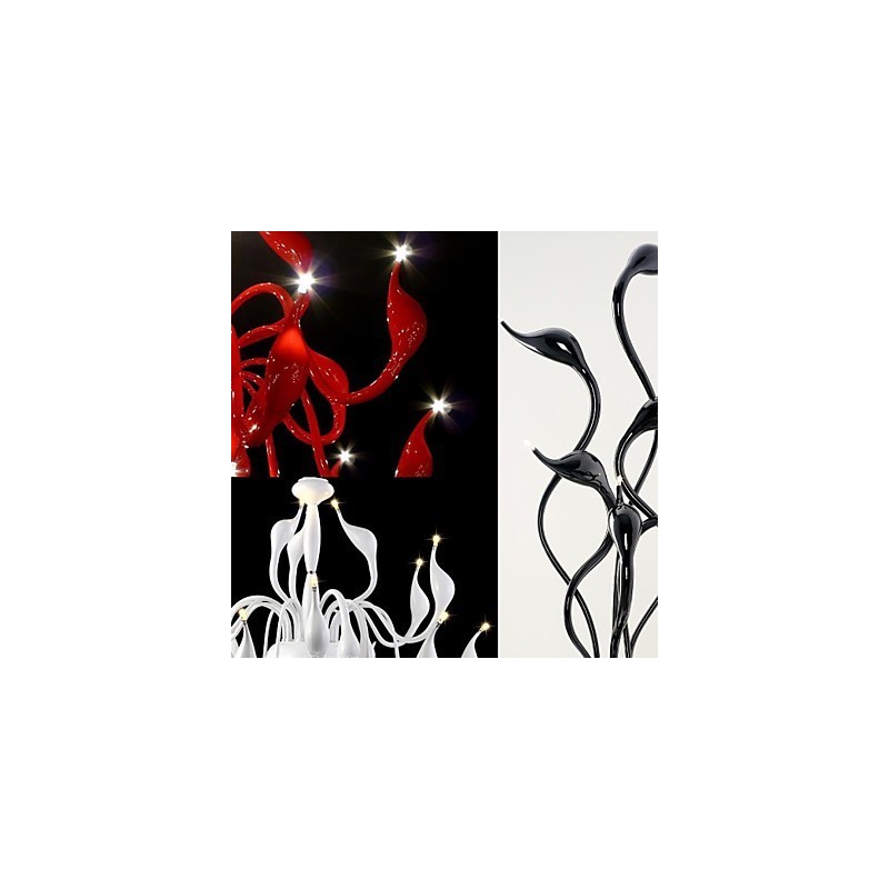 Lustre suspendu en métal peint contemporain moderne