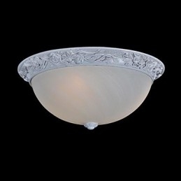 Plafonnier blanc en verre et résine sculptée, style européen classique