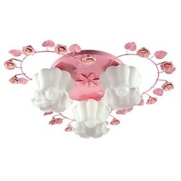 Lampe créative contractée rurale douce rose rose 3 lumières de dôme absorbantes