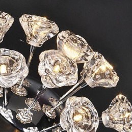 Plafonnier encastré en métal chromé de style rustique contemporain moderne
