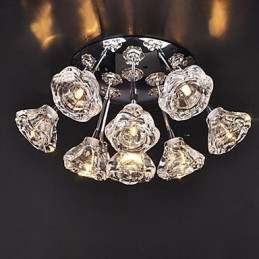Plafonnier encastré en métal chromé de style rustique contemporain moderne