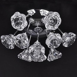 Plafonnier encastré en métal chromé de style rustique contemporain moderne