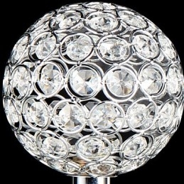 Plafonnier moderne contemporain en métal chromé et cristal