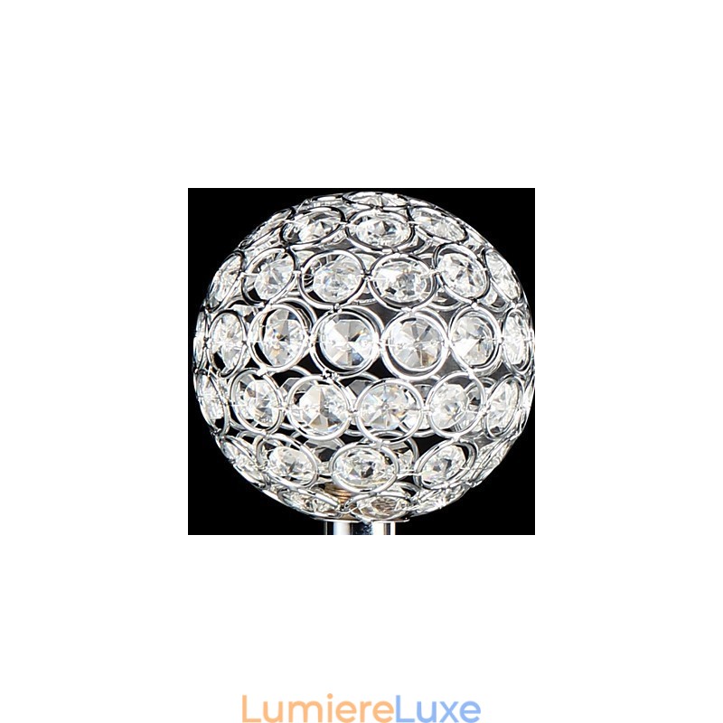 Plafonnier moderne contemporain en métal chromé et cristal