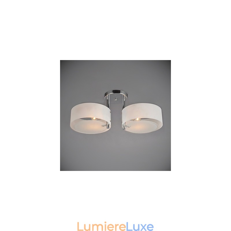 Plafonnier encastré moderne contemporain à 2 lumières en métal