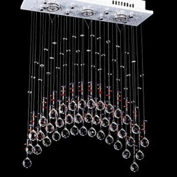 Lustre en cristal K9 en acier inoxydable à 5 lumières