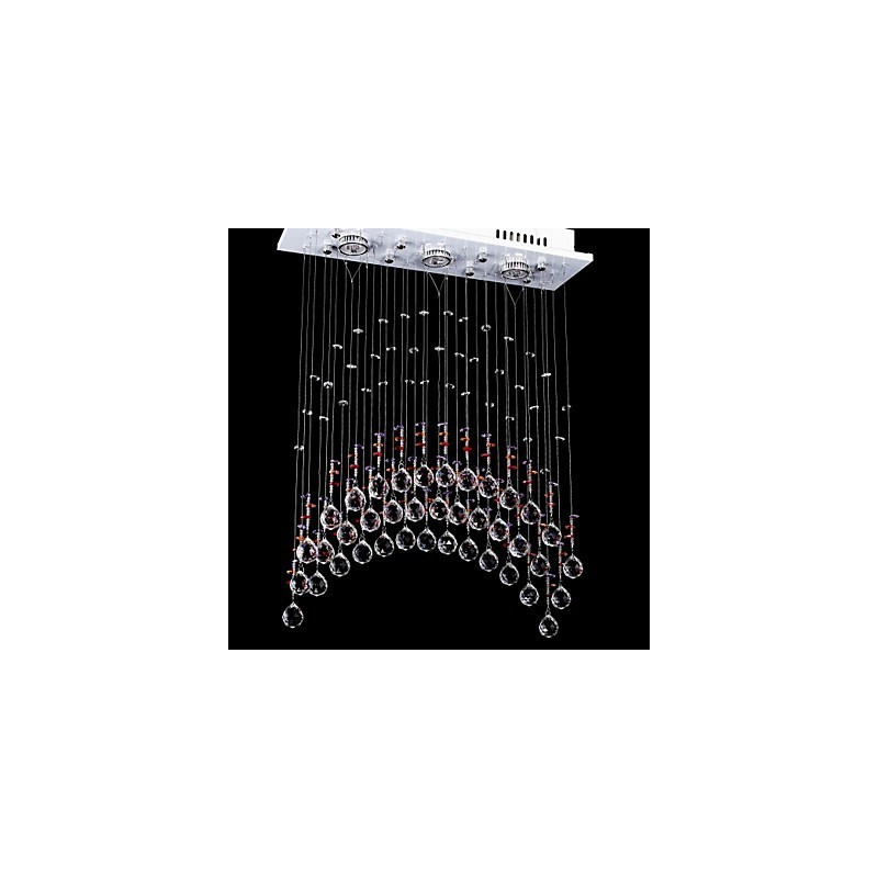 Lustre en cristal K9 en acier inoxydable à 5 lumières