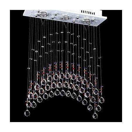 Lustre en cristal K9 en acier inoxydable à 5 lumières Lustre en cristal K9 en acier inoxydable à 5 lumières