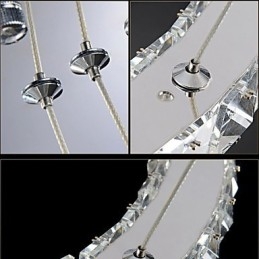 Lustre en cristal K9 à anneaux simples, luminaires de plafond d'intérieur modernes de grande taille