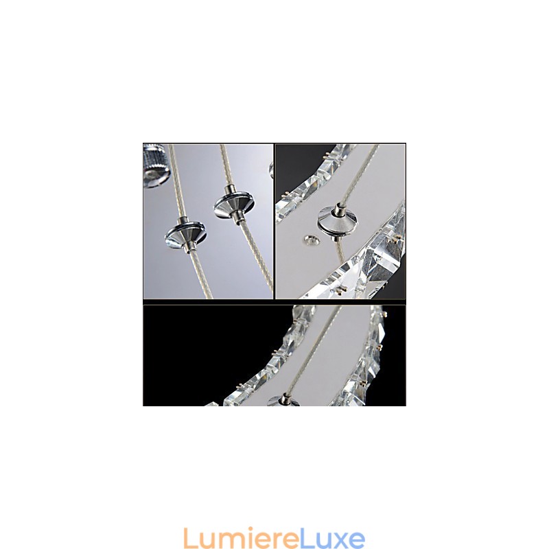 Lustre en cristal K9 à anneaux simples, luminaires de plafond d'intérieur modernes de grande taille