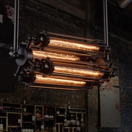 Lustre en métal galvanisé de style rétro mini de style rustique Lodge