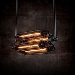 Lustre en métal galvanisé de style rétro mini de style rustique Lodge