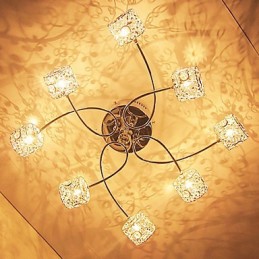 Plafonnier moderne contemporain en cristal électroplaqué