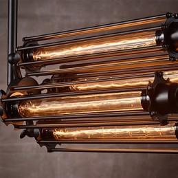Lustre en métal galvanisé de style rétro mini de style rustique Lodge