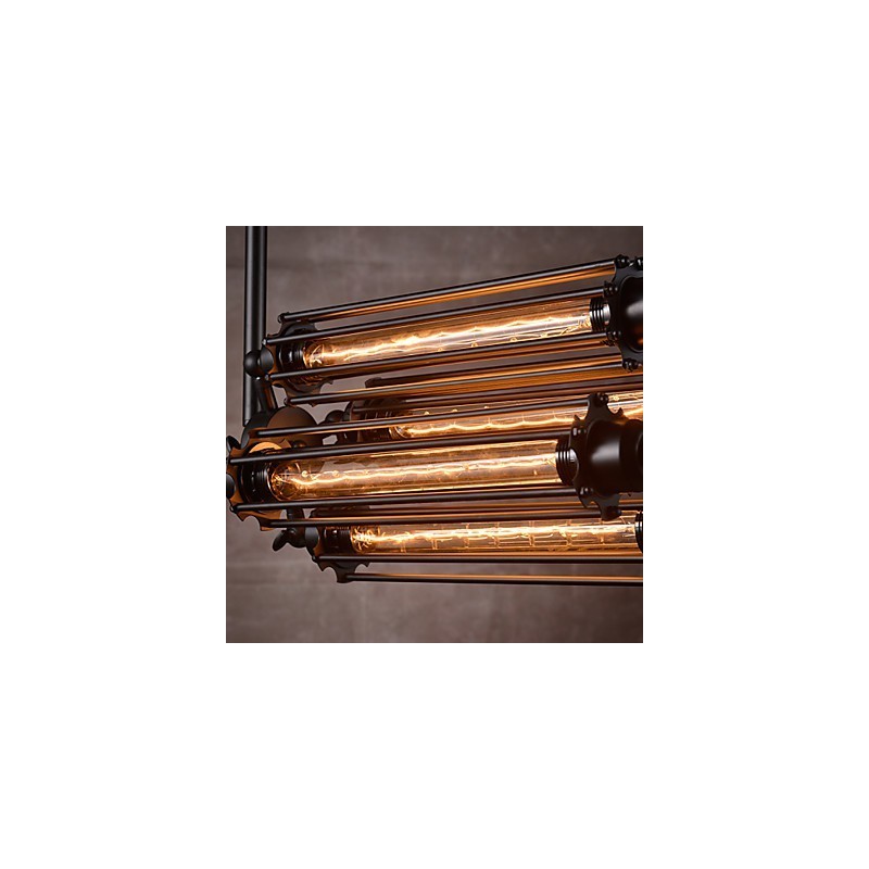 Lustre en métal galvanisé de style rétro mini de style rustique Lodge