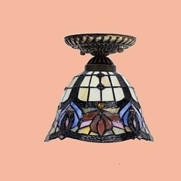 Lampe à dôme absorbante en vitrail des arts créatifs ruraux européens