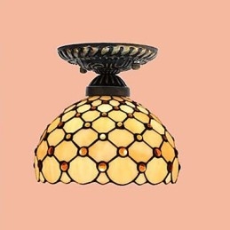Lampe à dôme absorbante en vitrail des arts créatifs ruraux européens