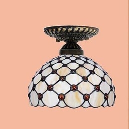 Lampe à dôme absorbante en vitrail des arts créatifs ruraux européens