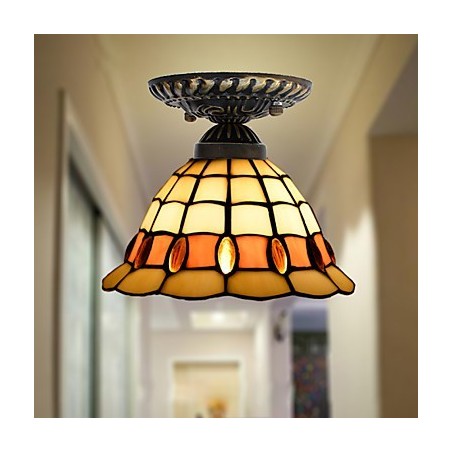 Lampe à dôme absorbante en vitrail des arts créatifs ruraux européens Lampe à dôme absorbante en vitrail des arts créatifs ruraux européens