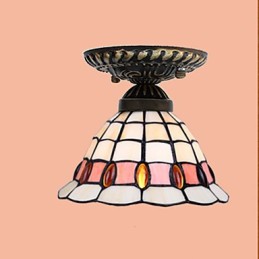 Lampe à dôme absorbante en vitrail des arts créatifs ruraux européens