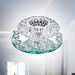 Plafonnier moderne contemporain en métal chromé de style mini cristal