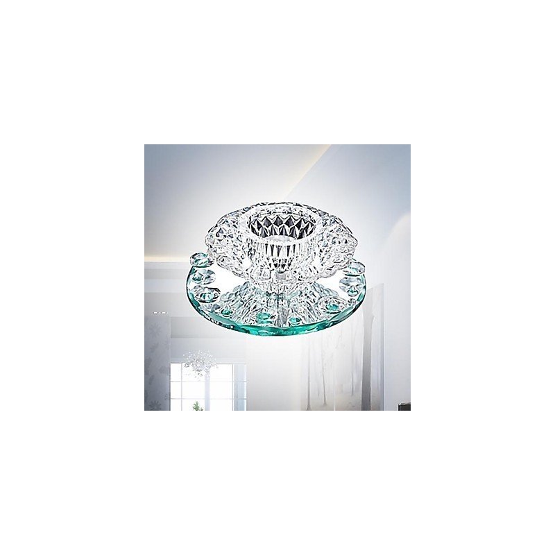Plafonnier moderne contemporain en métal chromé de style mini cristal