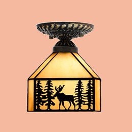 Lampe de Noël en forme de dôme absorbant en vitrail, style européen rural et créatif