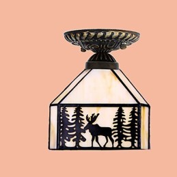 Lampe de Noël en forme de dôme absorbant en vitrail, style européen rural et créatif