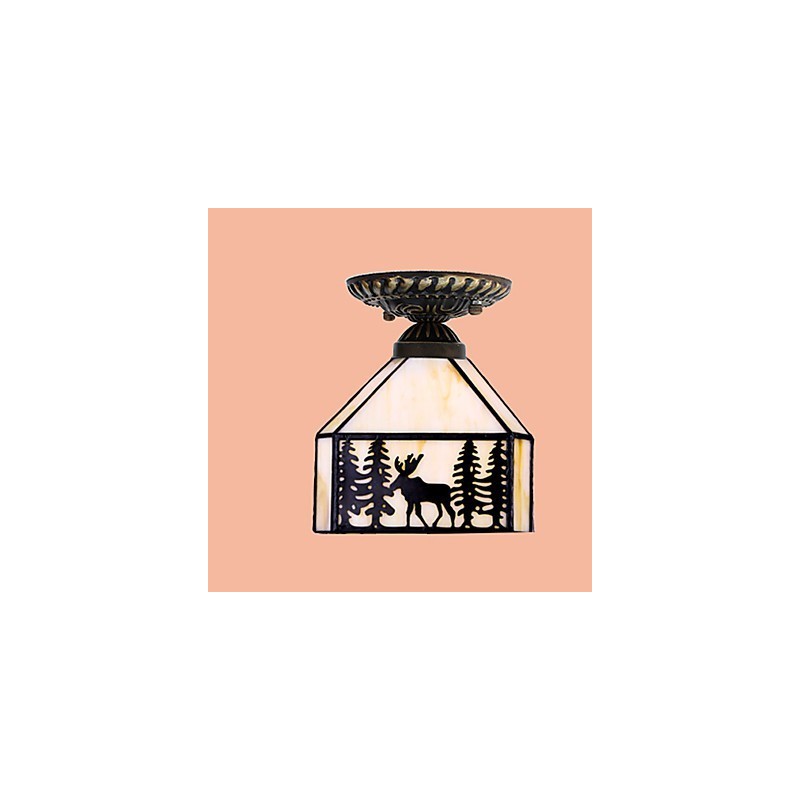 Lampe de Noël en forme de dôme absorbant en vitrail, style européen rural et créatif