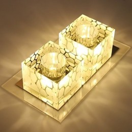Plafonnier en cristal 27 x 15 x 5 cm, spot SMD 6 W, lampe créative, tube lumineux coloré, éclairage dôme