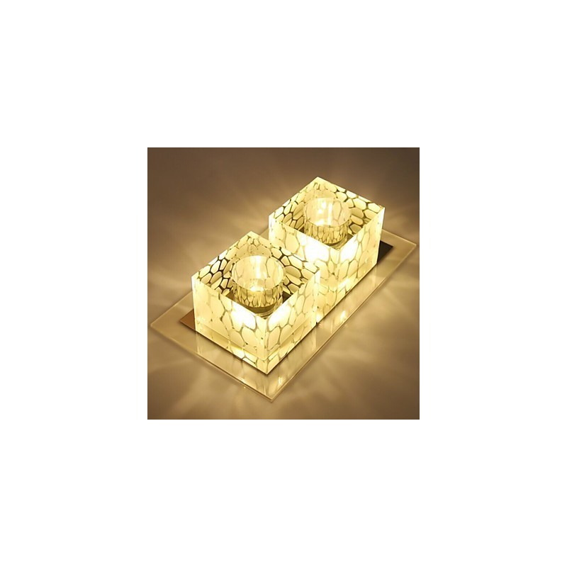Plafonnier en cristal 27 x 15 x 5 cm, spot SMD 6 W, lampe créative, tube lumineux coloré, éclairage dôme