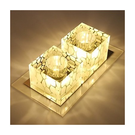 Plafonnier en cristal 27 x 15 x 5 cm, spot SMD 6 W, lampe créative, tube lumineux coloré, éclairage dôme Plafonnier en cristal 27 x 15 x 5 cm, spot SMD 6 W, lampe créative, tube lumineux coloré, éclairage dôme