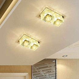 Plafonnier en cristal 27 x 15 x 5 cm, spot SMD 6 W, lampe créative, tube lumineux coloré, éclairage dôme