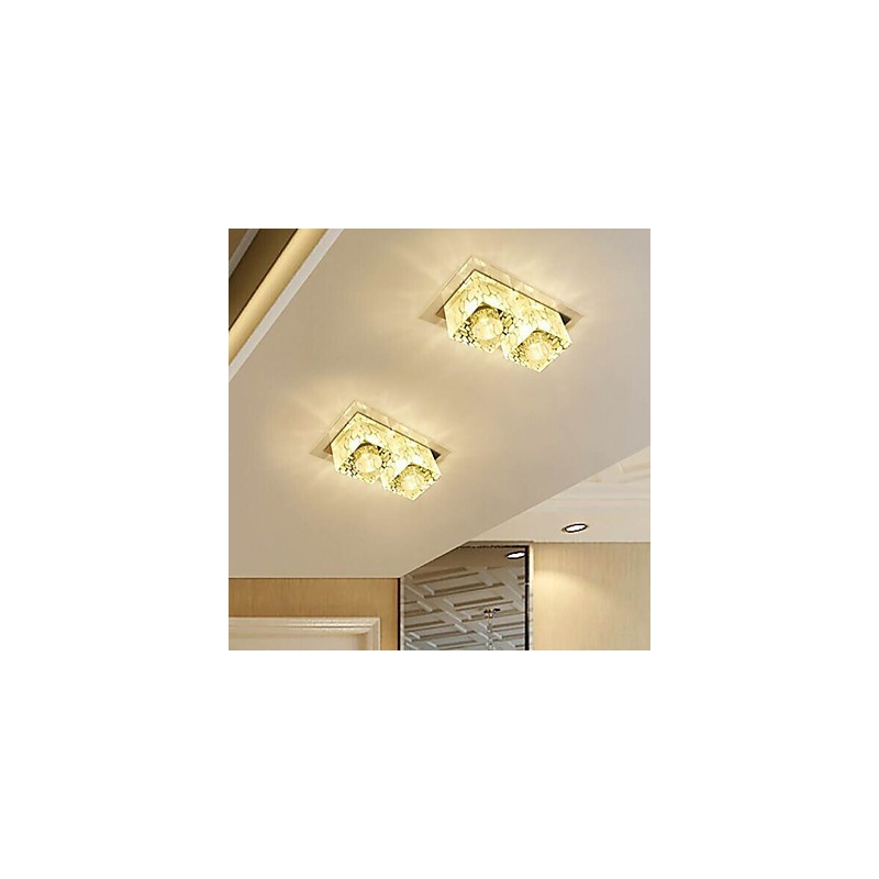 Plafonnier en cristal 27 x 15 x 5 cm, spot SMD 6 W, lampe créative, tube lumineux coloré, éclairage dôme
