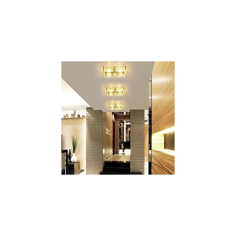 Plafonnier en cristal 27 x 15 x 5 cm, spot SMD 6 W, lampe créative, tube lumineux coloré, éclairage dôme