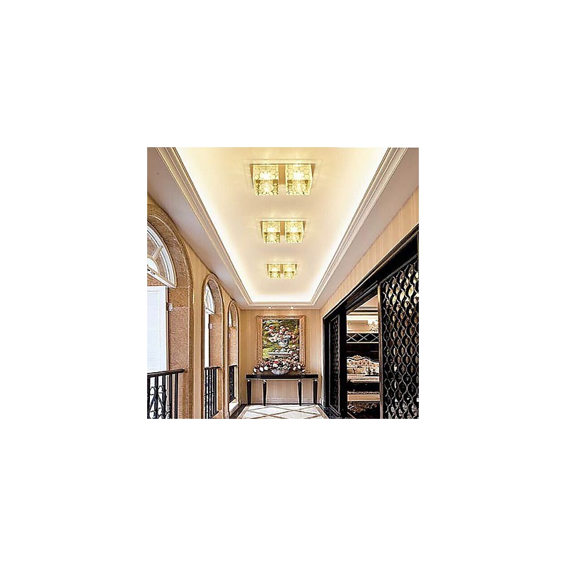 Plafonnier en cristal 27 x 15 x 5 cm, spot SMD 6 W, lampe créative, tube lumineux coloré, éclairage dôme