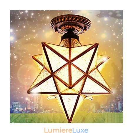 Étoiles en vitrail des arts créatifs ruraux européens pour absorber la lumière des lampes à dôme Étoiles en vitrail des arts créatifs ruraux européens pour absorber la lumière des lampes à dôme