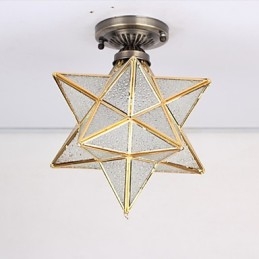 Étoiles en vitrail des arts créatifs ruraux européens pour absorber la lumière des lampes à dôme