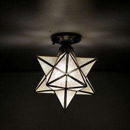 Étoiles en vitrail des arts créatifs ruraux européens pour absorber la lumière des lampes à dôme