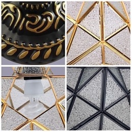 Étoiles en vitrail des arts créatifs ruraux européens pour absorber la lumière des lampes à dôme