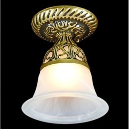 Plafonnier en bronze, verre moiré, style européen classique