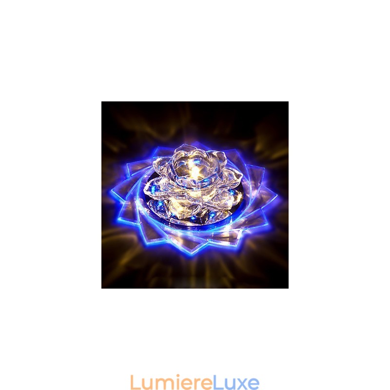 Mini plafonnier en cristal 20 x 8,5 cm, 3 W, lampe créative, tube lumineux coloré, carré, dôme