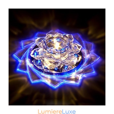 Mini plafonnier en cristal 20 x 8,5 cm, 3 W, lampe créative, tube lumineux coloré, carré, dôme