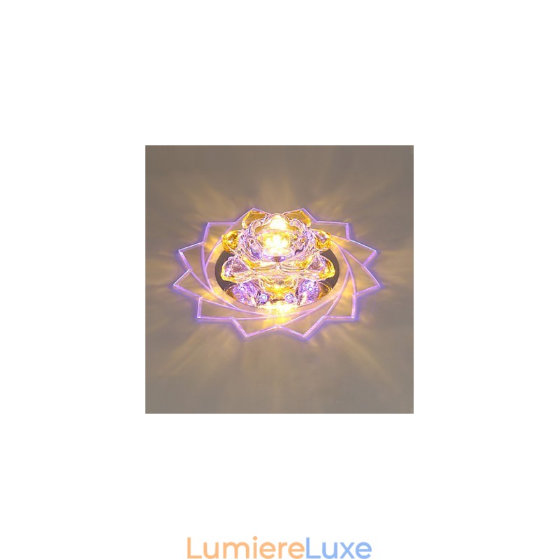 Mini plafonnier en cristal 20 x 8,5 cm, 3 W, lampe créative, tube lumineux coloré, carré, dôme