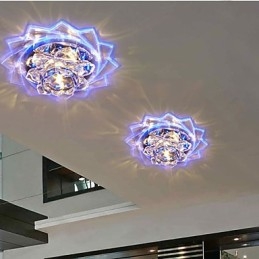 Mini plafonnier en cristal 20 x 8,5 cm, 3 W, lampe créative, tube lumineux coloré, carré, dôme