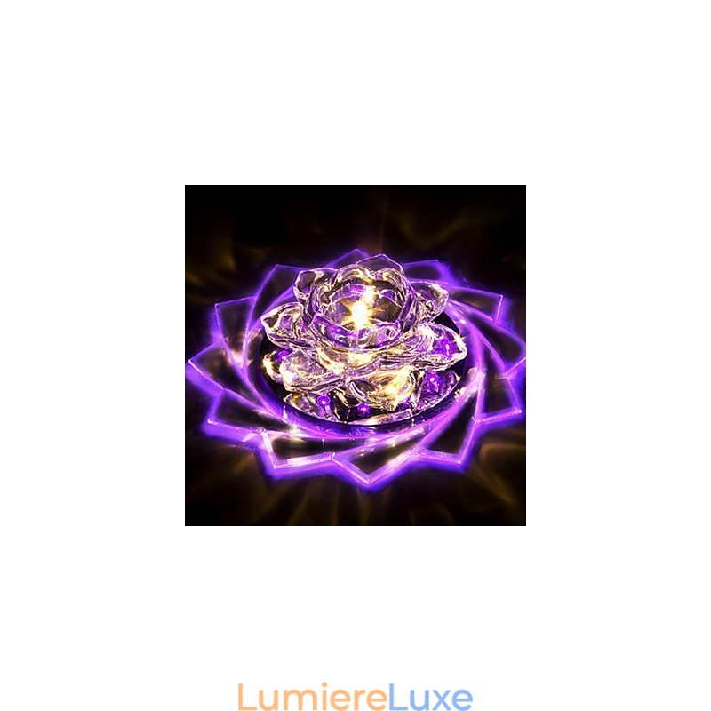 Mini plafonnier en cristal 20 x 8,5 cm, 3 W, lampe créative, tube lumineux coloré, carré, dôme